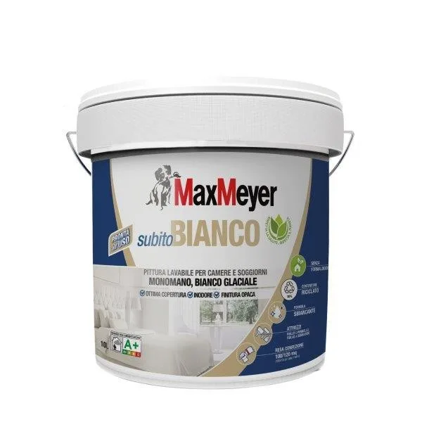 Pittura lavabile maxmeyer subito bianco 10 lt