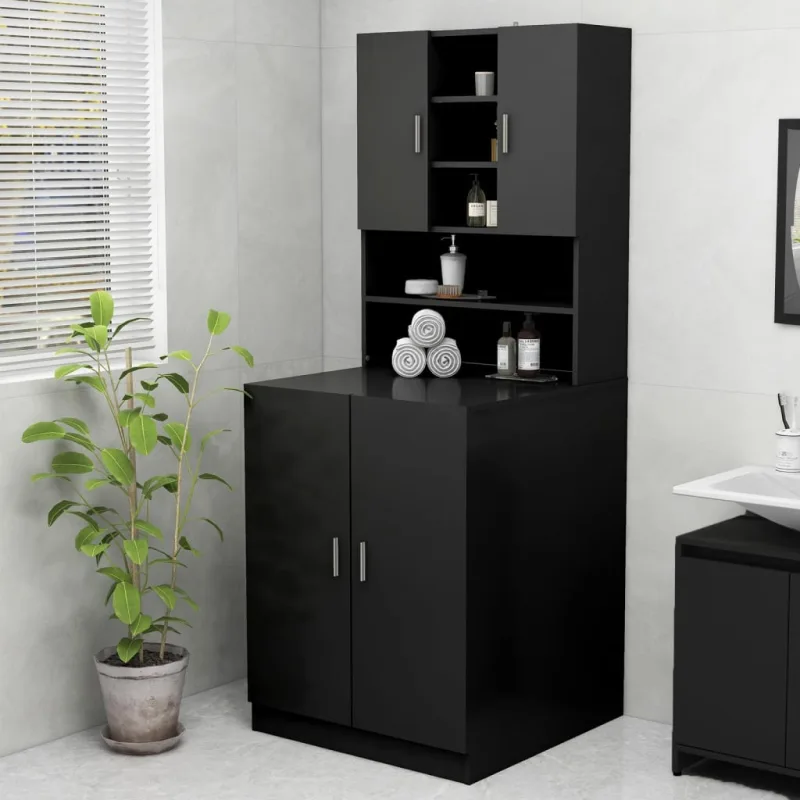 Maison exclusive - armario de lavadora negro 70,5x25,5x90 cm