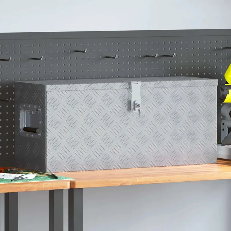 Maison exclusive - caja de aluminio 76,5x26,5x33 cm cm plateada