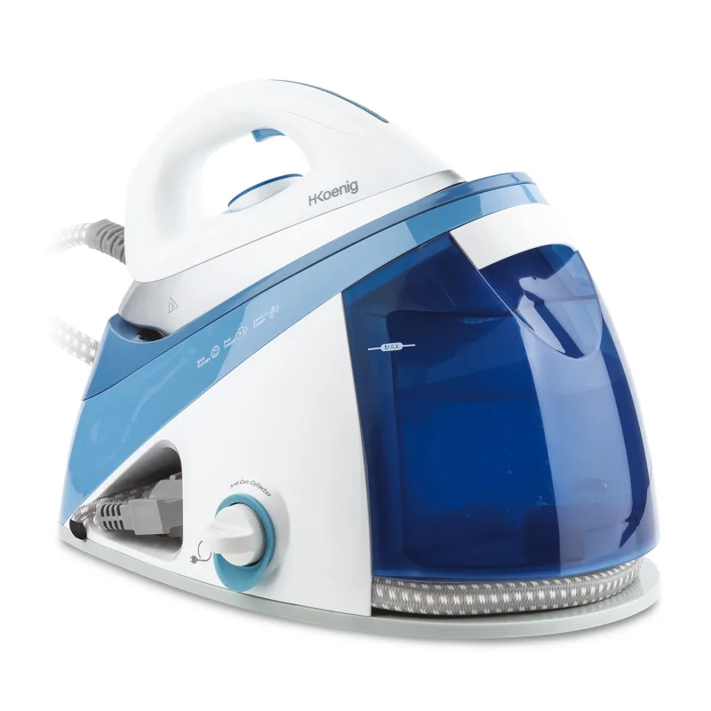 Centro de planchado v24 h.koenig con suela en cerámica, 2400 w, 5 bares, 150 g/m, 1.1 litros.