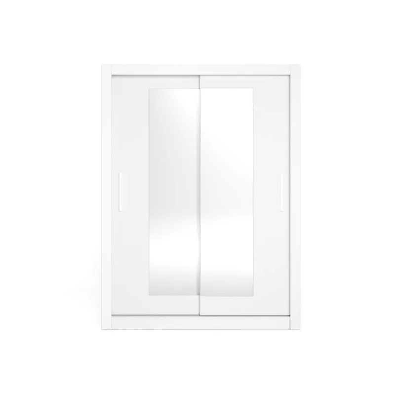 Armario sava 2 puertas correderas con espejo blanco mate 201x182x58,7 cm