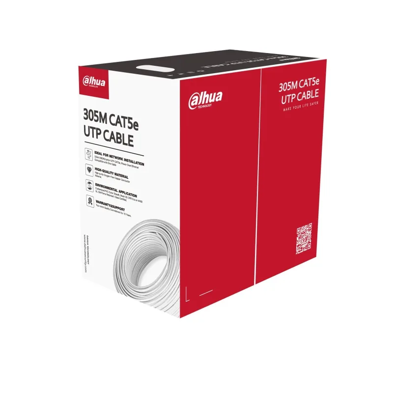 Cable de red dahua sólido 100% cobre utp 305m cat.5e gris pfm920i-5eun