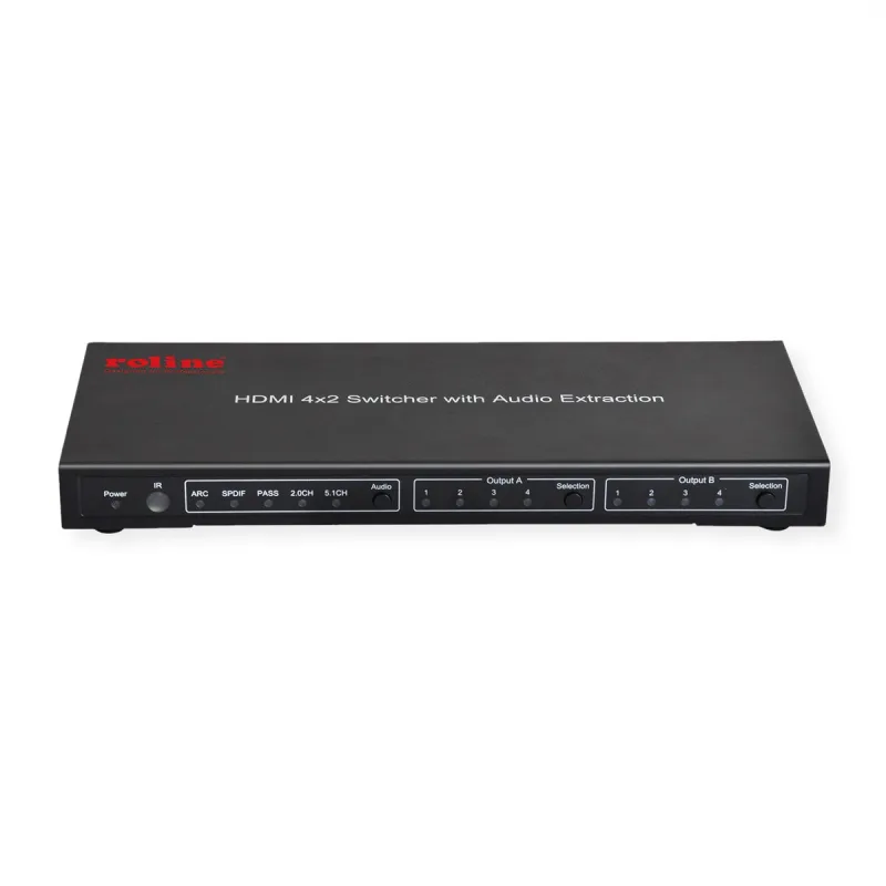 Roline 4k hdmi matrix switch, 4 x 2, con mando a distancia