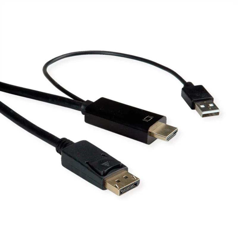 Roline cable hdmi ultrahdtv - displayport, st/st, negro, 3 m