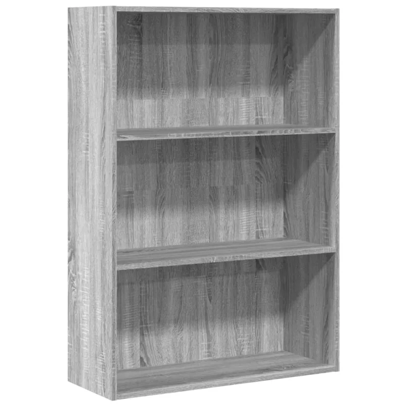 Estantería librería，armario de libros de madera de ingeniería gris sonoma 80x30x114 cm cfw231125