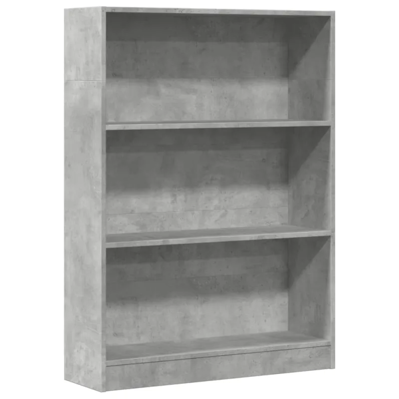 Estantería librería，armario de libros de madera de ingeniería gris hormigón 80x24x109 cm cfw233653