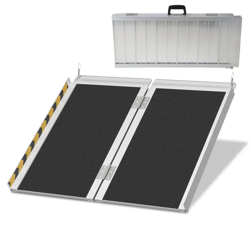 Rampa para silla de ruedas rampa de acceso plegable 2x aluminio superficie antideslizante 270kg capacidad 61cm
