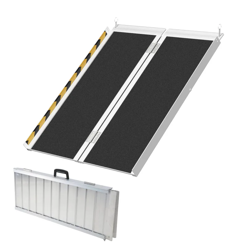 Rampa para silla de ruedas rampa de acceso plegable 2x aluminio superficie antideslizante 270kg capacidad 91cm