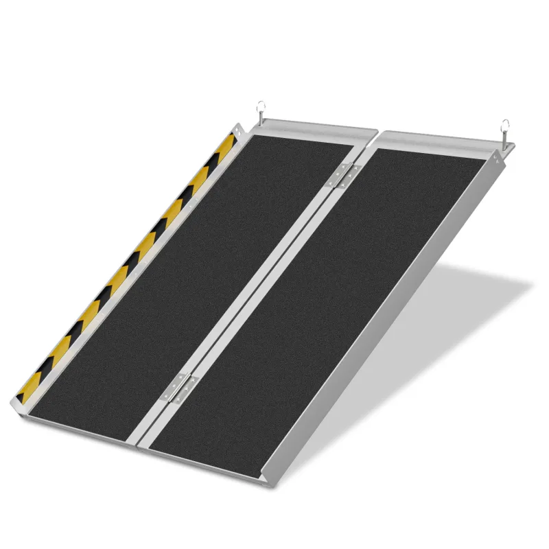 Rampa para silla de ruedas plegable aluminio antideslizante 2x superficie antideslizante portátil 270kg capacidad 91cm