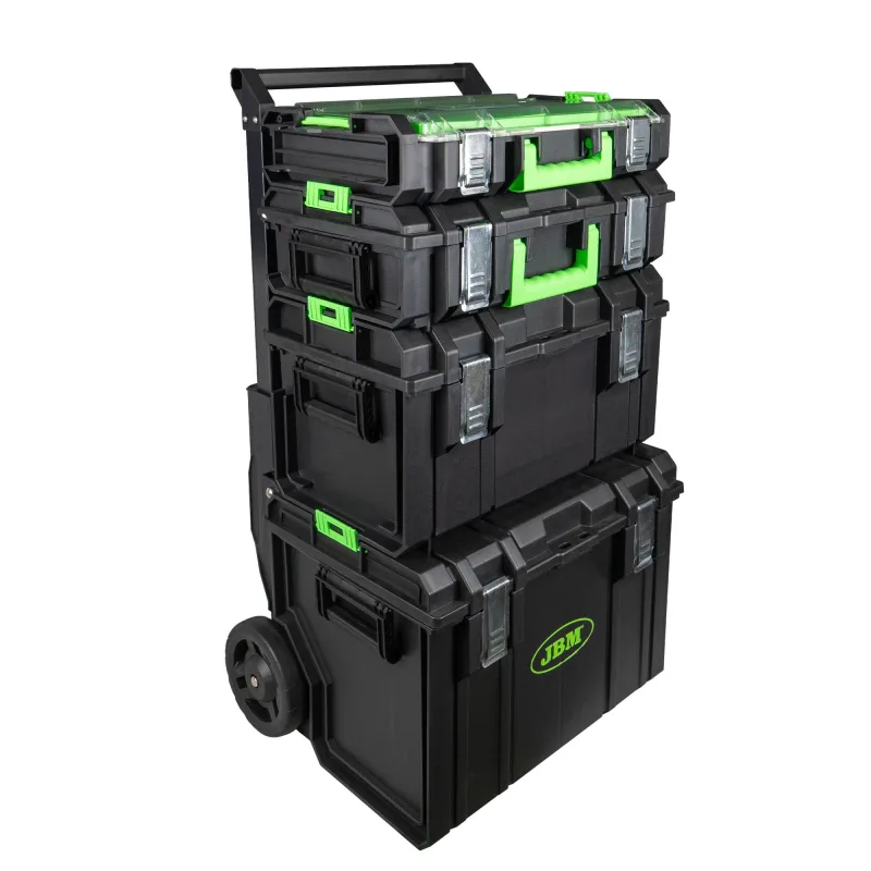 Jbm carro modular con 4 cajas apilables