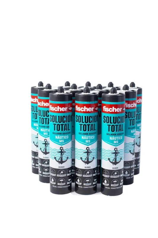 Caja de 12uds de sellador solución total fischer 290 ml negro