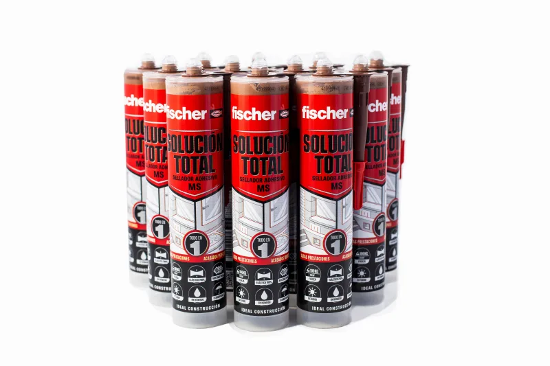 Caja 12uds solución total fischer 290 ml marrón