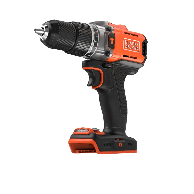 Taladro percutor a batería black + decker 18v brushless - sin bateria - punta doble y manual de instrucciones - bcd383xn-xj