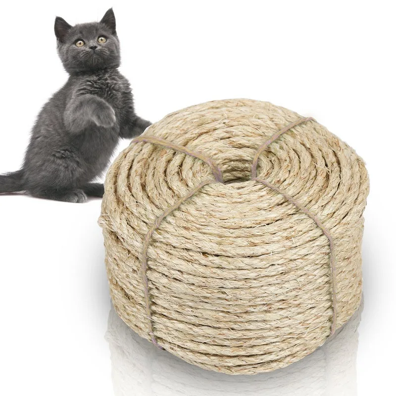 Cuerda de sisal natural para rascar gatos, árboles para gatos, bricolaje, jardín y decoración del hogar, 5000x0,6 cm