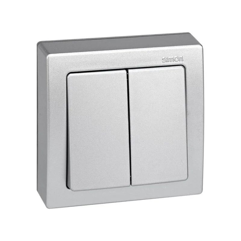 Doble conmutador simon 73 aluminio