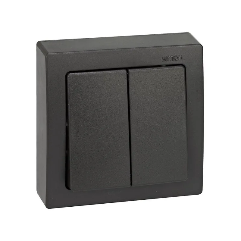 Doble conmutador simon 73 grafito