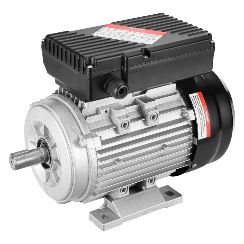 Motor eléctrico motor de compresor aire monofásico vevor 0,75 kw,1400 rpm,ca 220-240 v,5,45 a,marco 80,b3,eje con llave de 19 mm,rotación cw/ccw