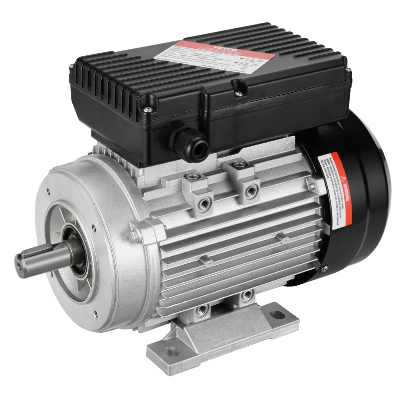 Motor eléctrico para compresor de aire monofásico vevor 0,75kw,1400rpm,ac 220-240v,5,45a,marco 80,b34,eje de llave de 19mm,rotación cw/ccw