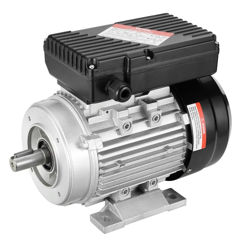 Motor eléctrico motor de compresor aire monofásico vevor 0,55 kw,1400 rpm,ca 220-240 v,4,5 a,marco 80,b34,eje con llave de 19 mm,rotación cw/ccw