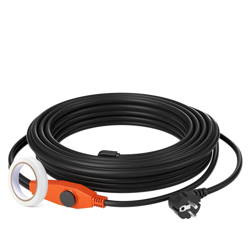 Cable calefactor tuberías anticongelante vevor 25m,23w/m,termostato integrado,instalación fácil,protección tuberías casa,pvc,metal,plástico