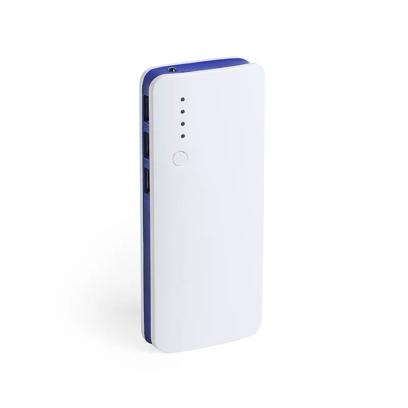 Power bank 1 led. 10000 mah. 3 salidas usb. entrada micro usb. 6,5x14,4x2,3 cm. color: azul dam