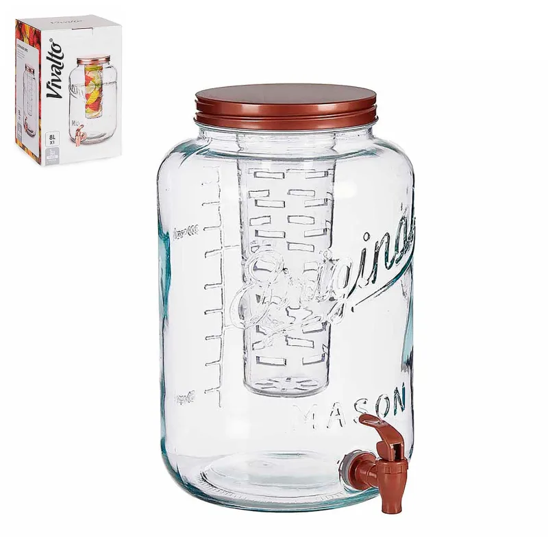 Jarra con enfriador 8000 ml. 20,7x31,5x20,7 cm. color: transparente dam