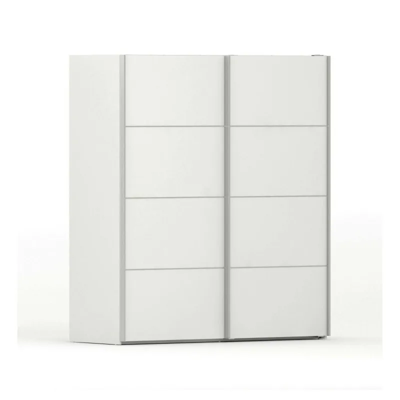 Armario 2 puertas cassano, muebles de dormitorio, vestidor, armario de ropa, 182x64 h202 cm, blanco