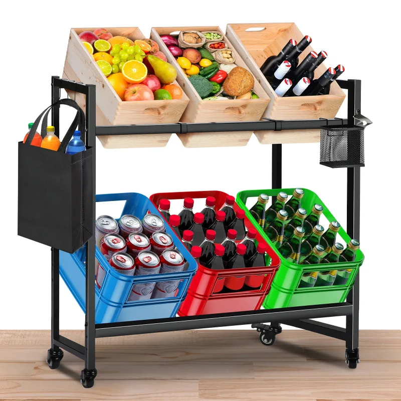 Soporte para cajas de bebidas con estante, negro, 82 x 104 x 32 cm, soporte para cajas independiente, soporte para cajas de agua (sin cajas)