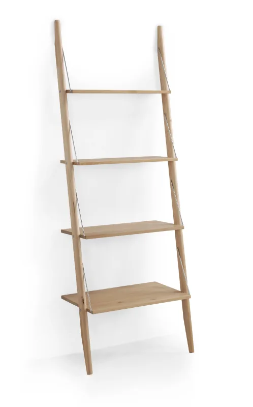 Estantería mural 4 baldas de madera de abedul natural