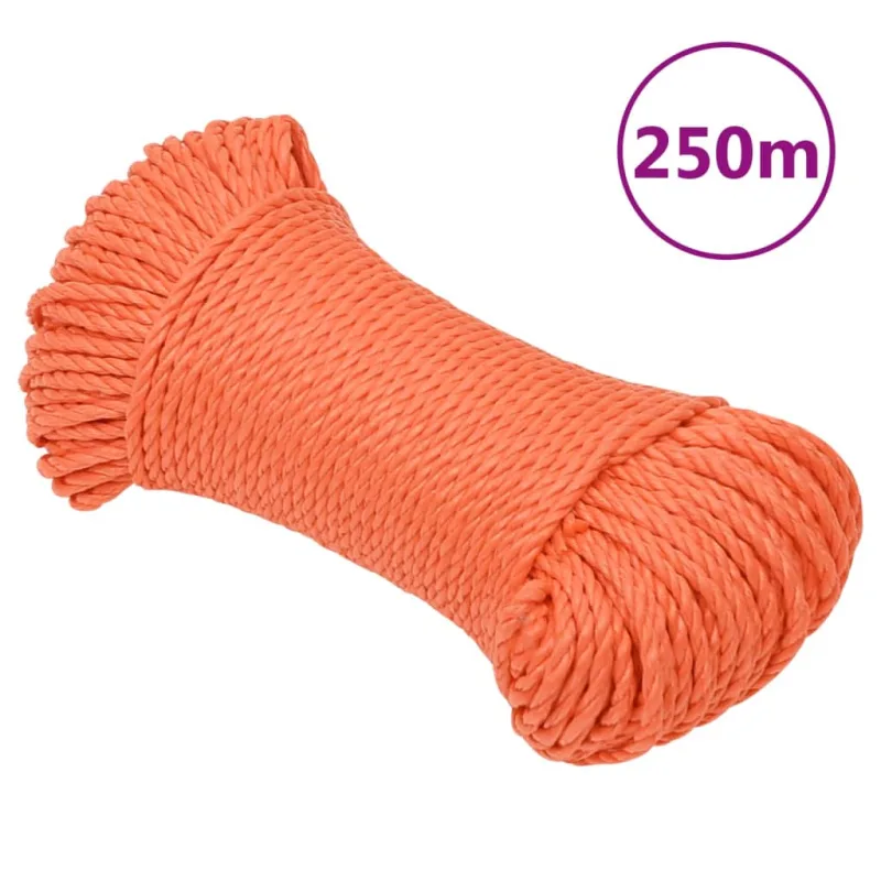 Cuerda de trabajo naranja 8 mm 250 m polipropileno