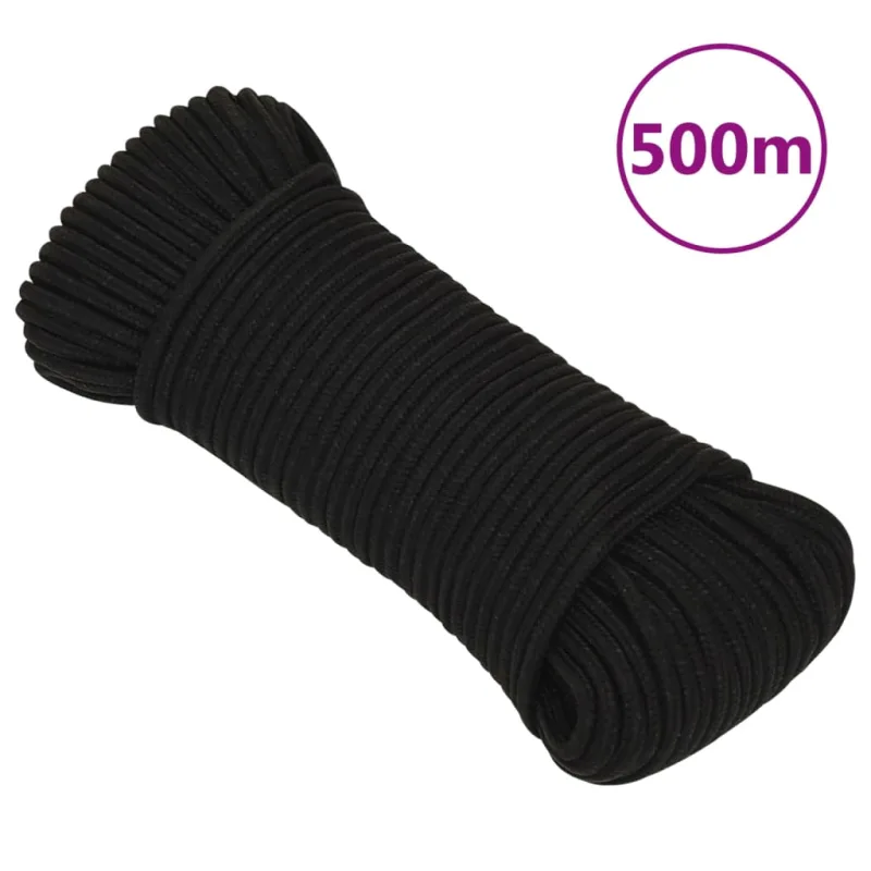 Cuerda de trabajo negra 4 mm 500 m poliéster