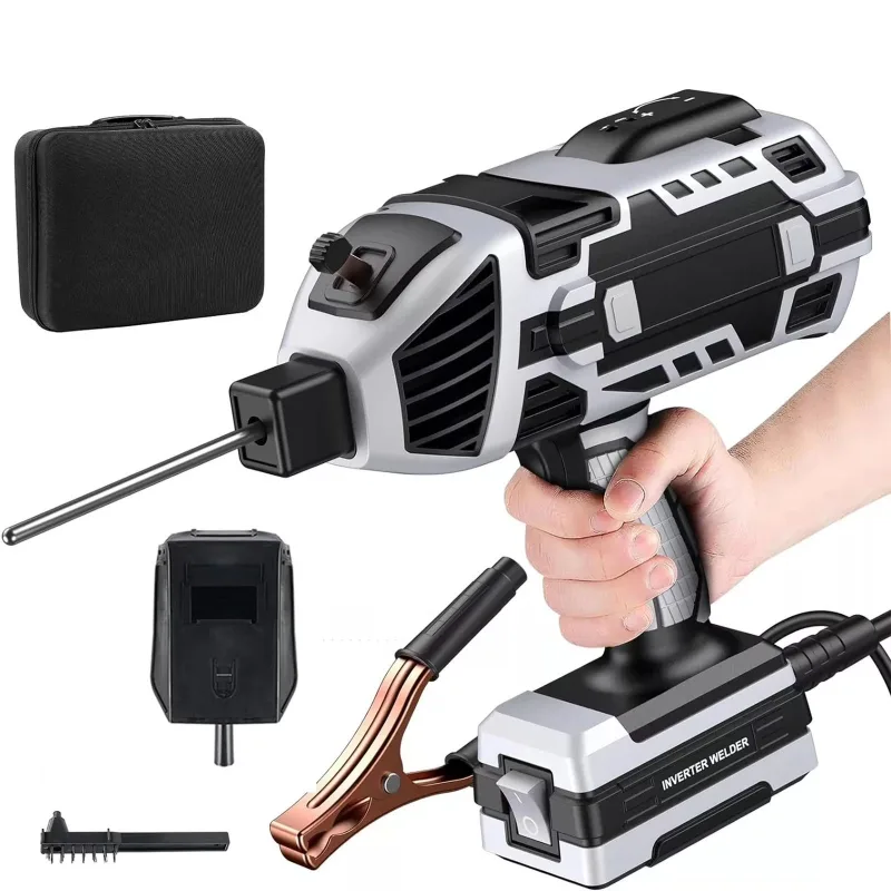 Autrucker soldadora portátil con inversor igbt y soplete de arco, apta para alambre de 2,5 mm, gris, estándar europeo, 25 x 25 x 10 cm
