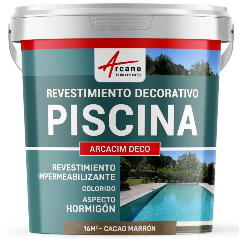 Revoque para piscinas, decorativo de acabado e impermeabilizante - arcacim deco - 16 m² cacao marrón - arcane industries