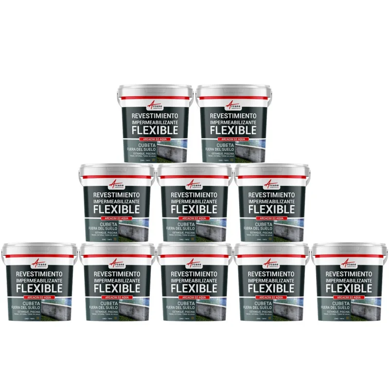 Revestimiento impermeabilizante para piscinas y cisternas elevadas - arcacim s2 - 10 x 20 kg gris marrón cerca - ral 7013 - arcane industries
