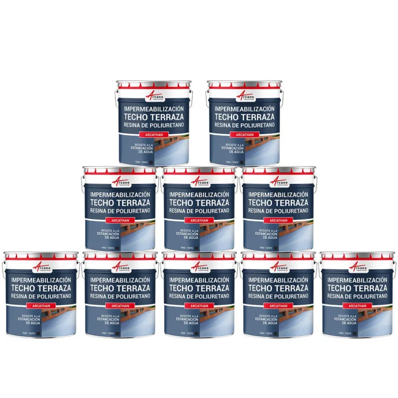 Membrana líquida para terrazas, membrana impermeabilizante arcathan - 10 x 15 kg pizarra - arcane industries