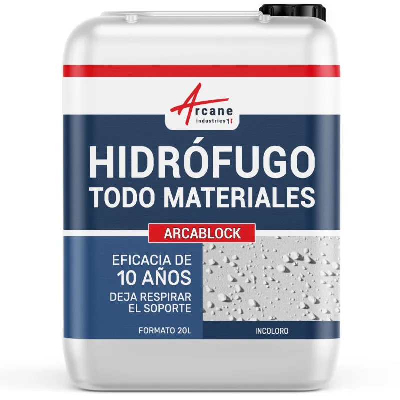 Hidrófugo para superficies porosas: techos, fachadas, tejas - arcablock - 20 l (hasta 100 m²) - arcane industries