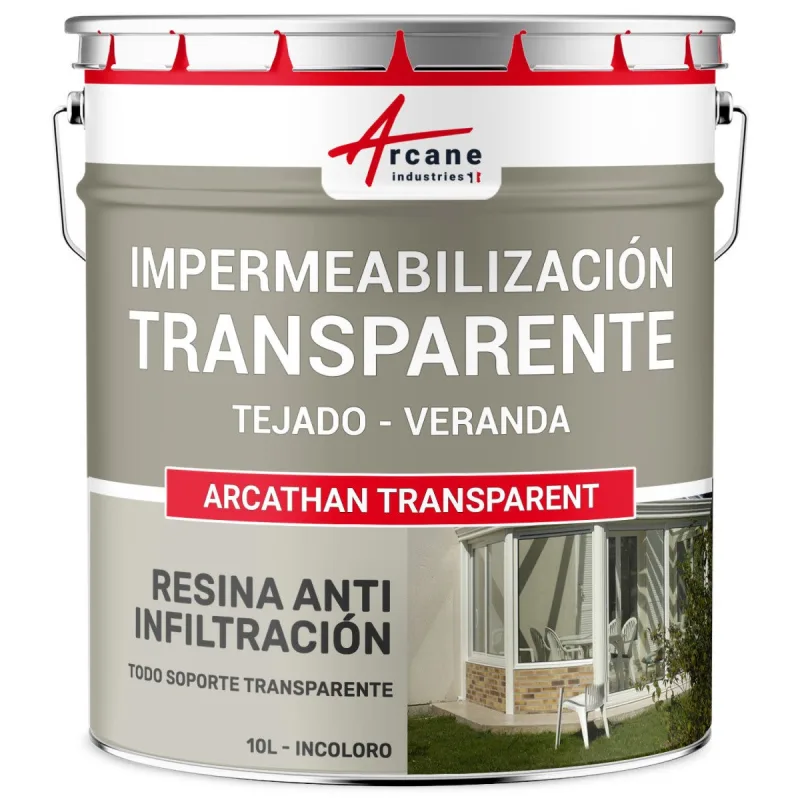 Membrana líquida impermeabilizante transparente: para tejados y verandas - arcathan transparent - 10 l - arcane industries