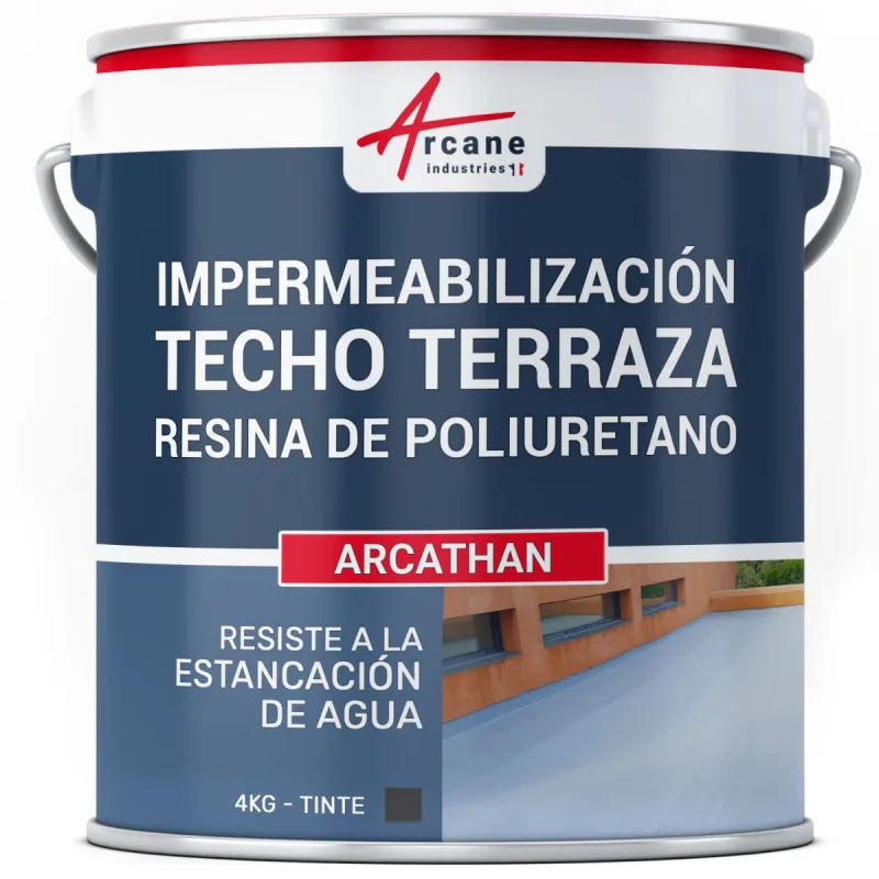Membrana líquida para terrazas, membrana impermeabilizante arcathan - 4 kg pizarra - arcane industries