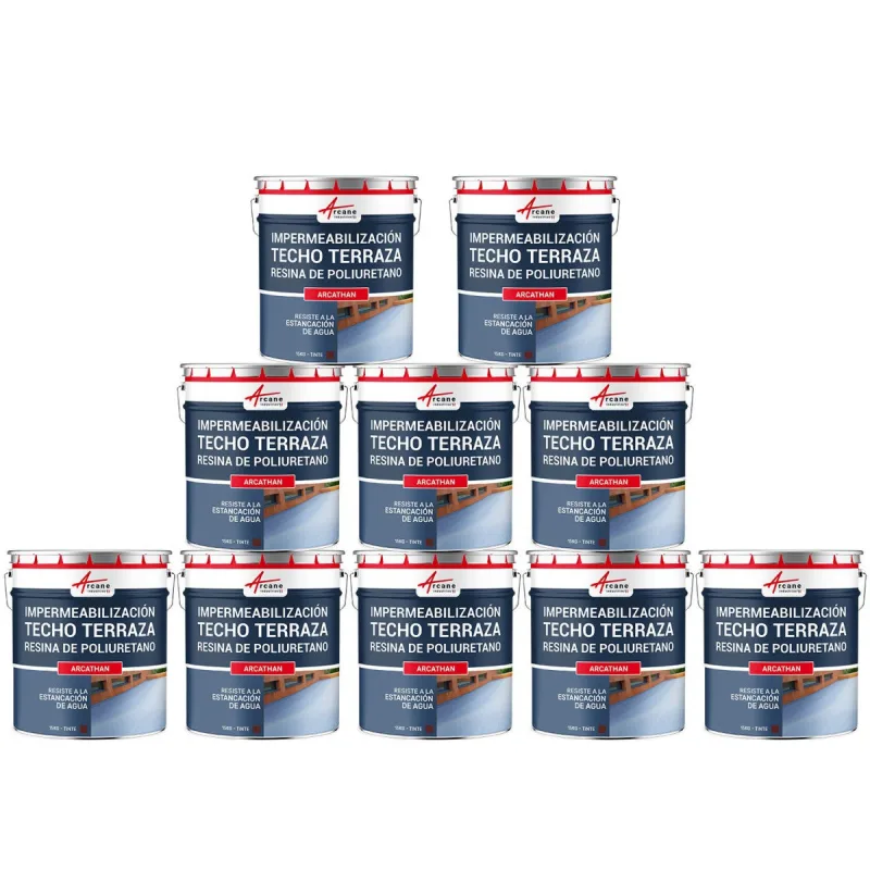 Membrana líquida para terrazas, membrana impermeabilizante arcathan - 10 x 15 kg rojo ladrillo - arcane industries