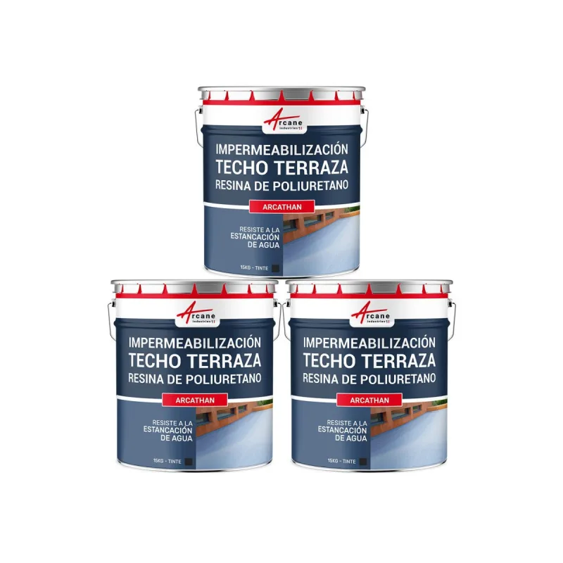 Membrana líquida para terrazas, membrana impermeabilizante arcathan - 3 x 15 kg pizarra - arcane industries