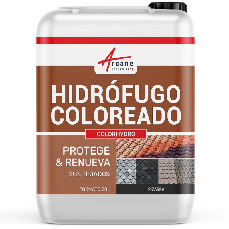 Hidrofugante coloreado para tejas y cubiertas - colorhydro - 20 l (hasta 80 m²) pizarra - ral 9004 - arcane industries