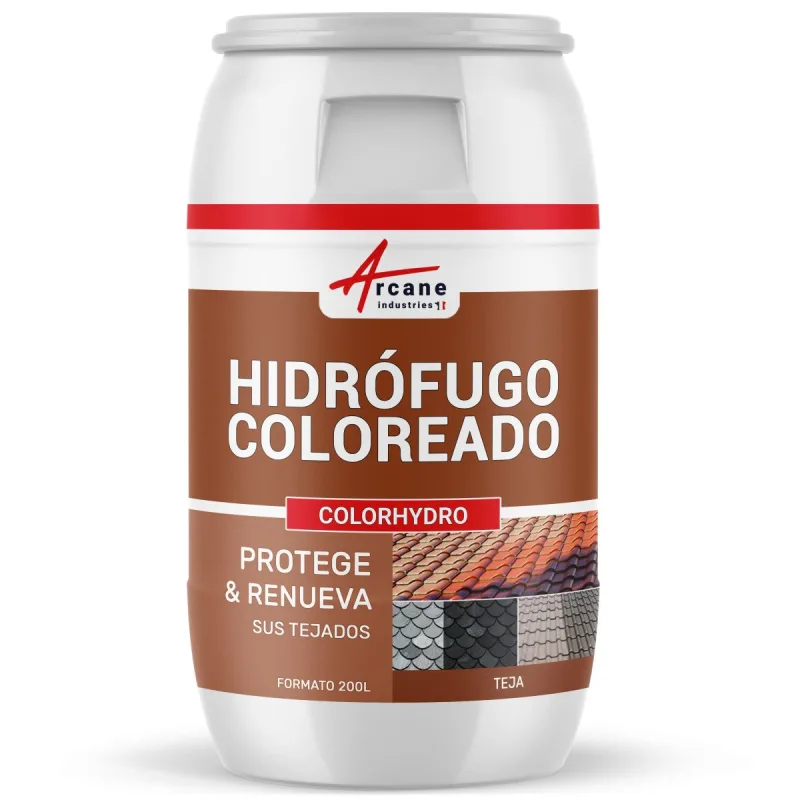 Hidrofugante coloreado para tejas y cubiertas - colorhydro - 200 l pardo cobre - ral 8004 - arcane industries
