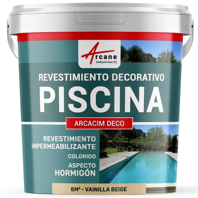 Revoque para piscinas, decorativo de acabado e impermeabilizante - arcacim deco - 8 m² vainilla beige - arcane industries