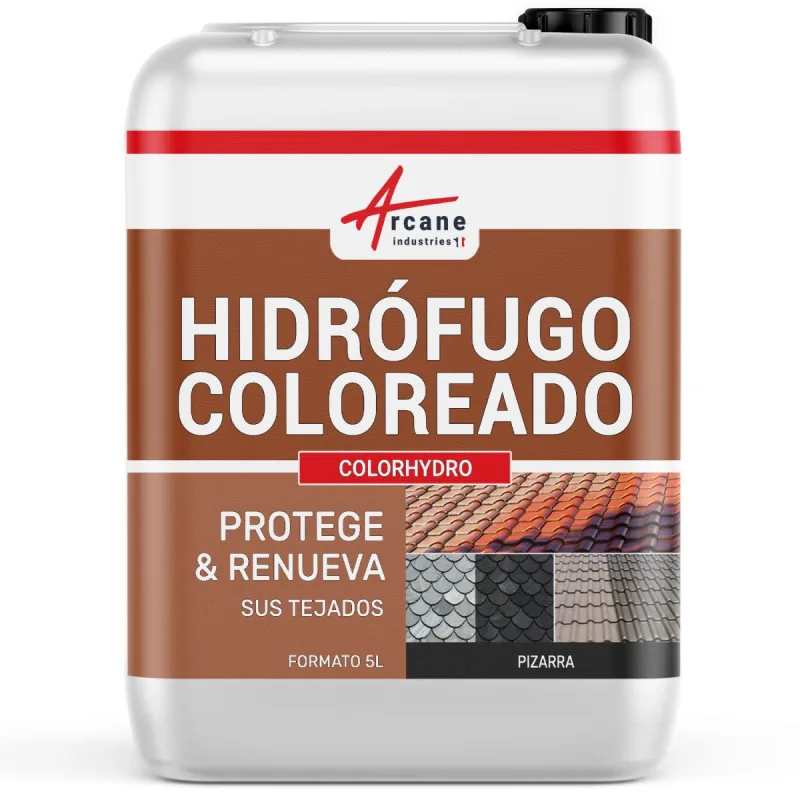 Hidrofugante coloreado para tejas y cubiertas - colorhydro - 5 l (hasta 20 m²) pizarra - ral 9004 - arcane industries