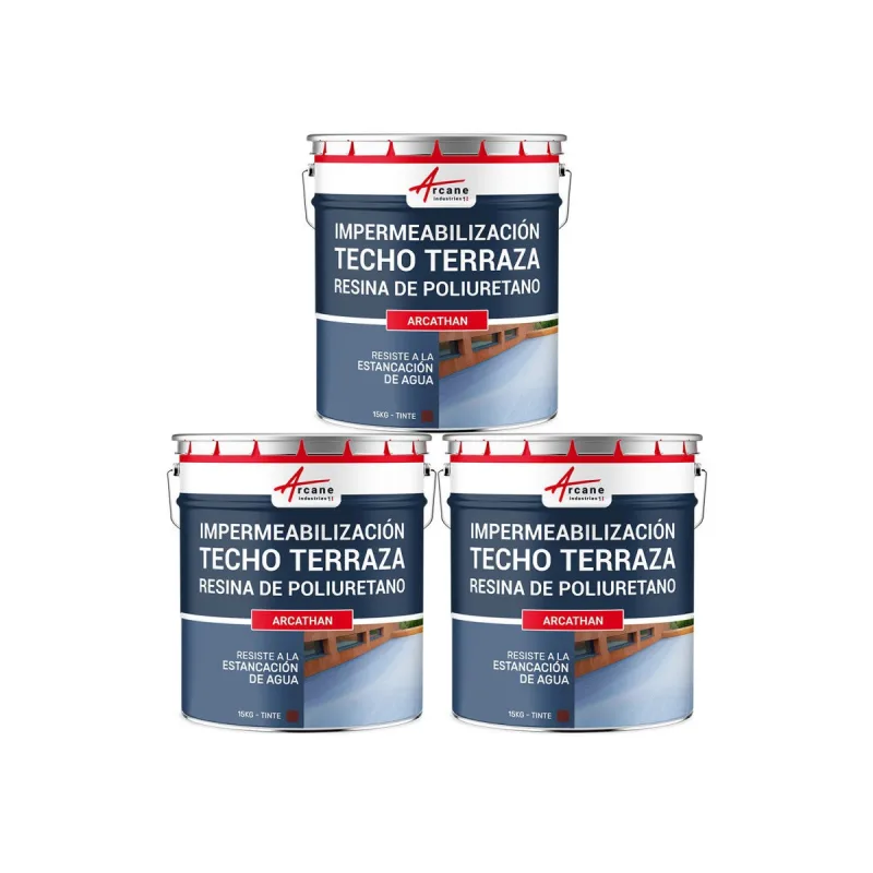 Membrana líquida para terrazas, membrana impermeabilizante arcathan - 3 x 15 kg rojo ladrillo - arcane industries