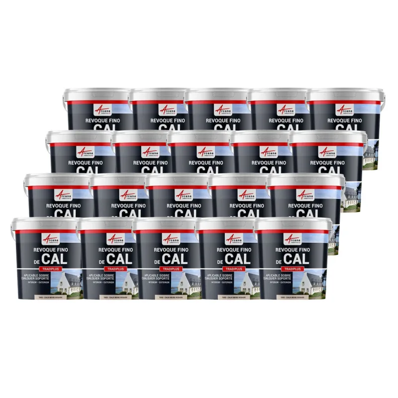 Enlucido a base de cal para decoración interior y exterior - tradiplus - 20 x 15 kg calvi beige rosado - arcane industries