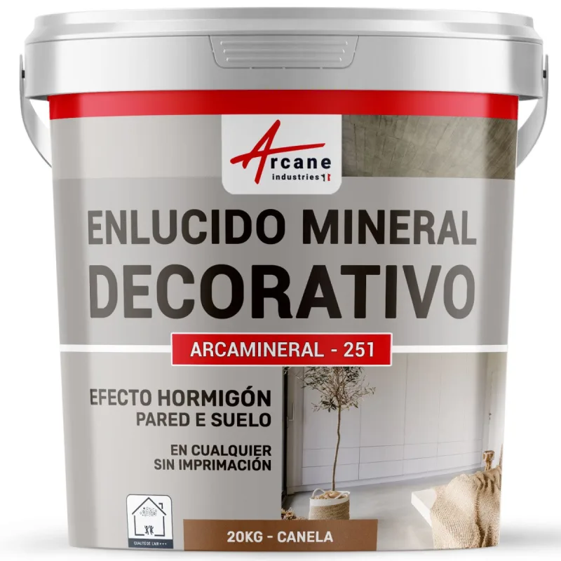 Revestimiento mineral decorativo para interiores y exteriores - para decoración mural y suelos - 20 kg canela - arcane industries