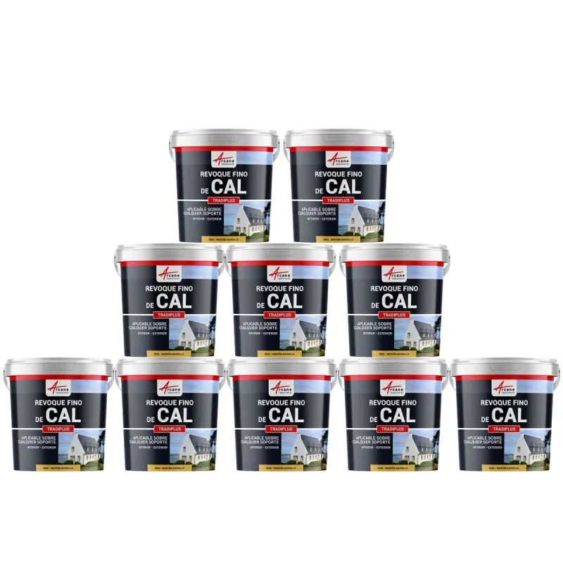 Enlucido a base de cal para decoración interior y exterior - tradiplus - 10 x 15 kg mentón amarillo - arcane industries