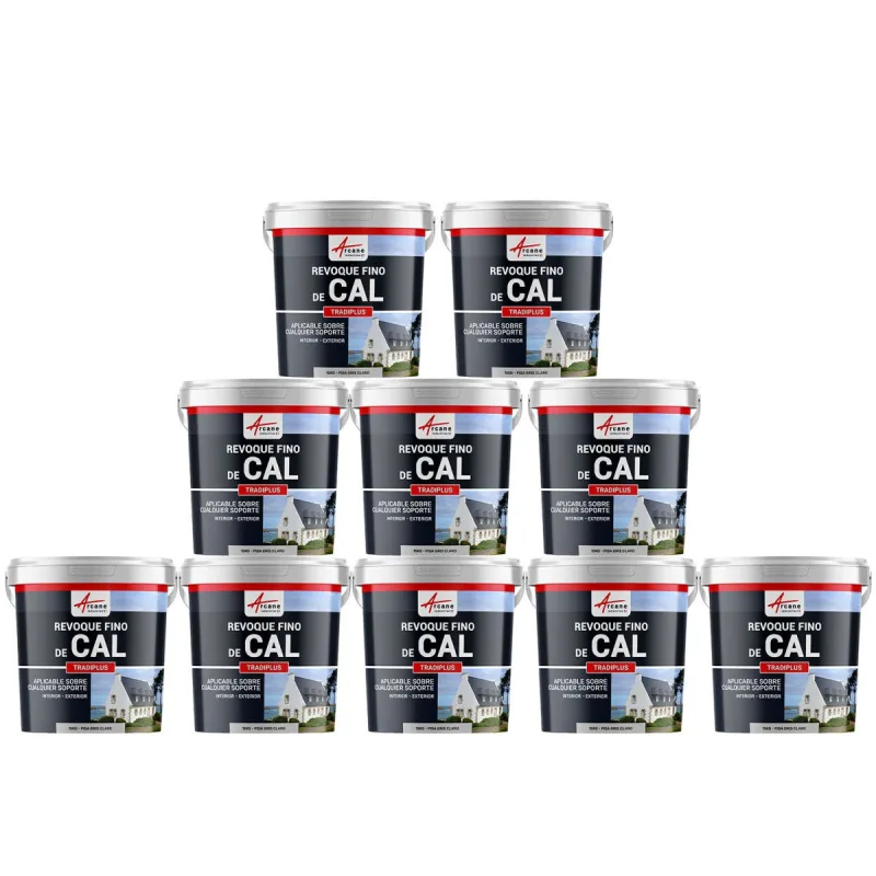 Enlucido a base de cal para decoración interior y exterior - tradiplus - 10 x 15 kg pisa gris claro - arcane industries