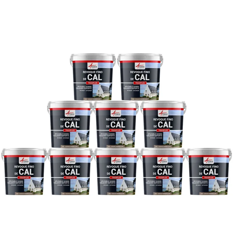 Enlucido a base de cal para decoración interior y exterior - tradiplus - 10 x 15 kg aubagne - marrón claro - arcane industries